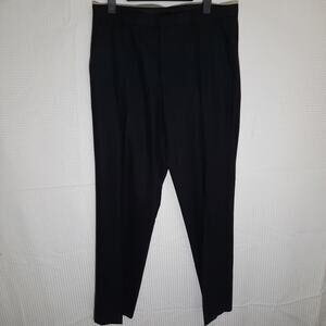 Calvin Klein Dress Pants 34x34 Wool Blend Charcoal Gray Flat Front Business